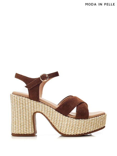 Moda In Pelle Luchiia Raffia Cross-Over Sandals (E70916) | £79