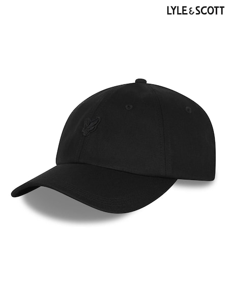 Lyle & Scott Black Tonal Eagle Baseball 100% Cotton Cap (E70964) | £22
