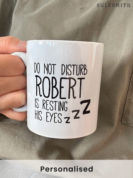 Personalised Resting Eyes Mug by Solesmith (E70975) | £15