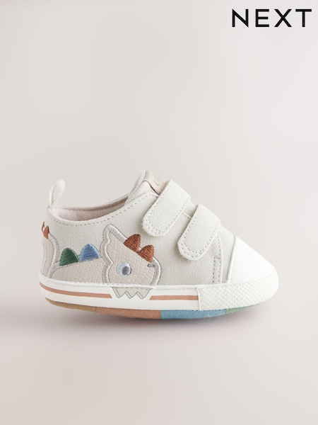 Grey Dino Baby Two Strap Trainers (0-24mths) (E70983) | £7.50