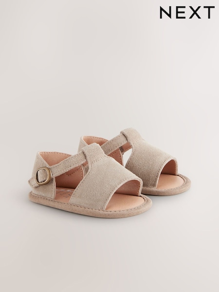 Neutral Leather Touch Fastening Baby Sandals (0-24mths) (E70990) | £12