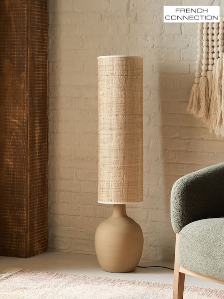 French Connection Natural Chana Terracotta Floor Lamp (E71216) | £235