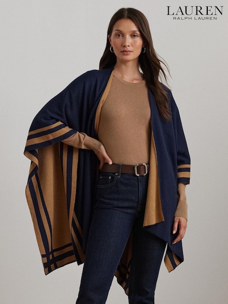 Lauren Ralph Lauren Acrylic Stripe Detail Poncho (E71339) | £119