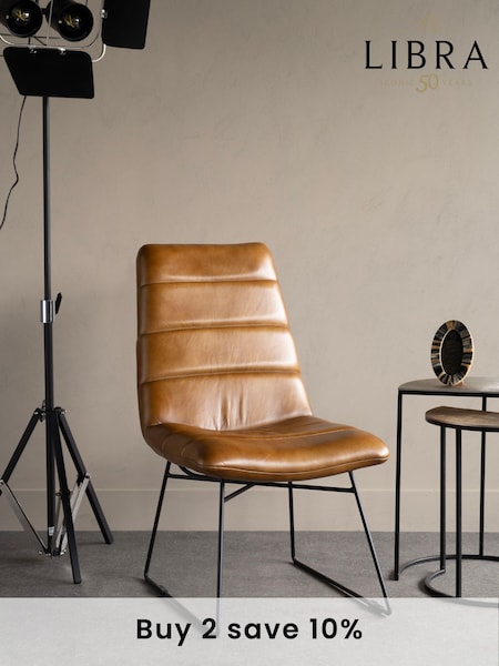 Libra Brown Arthur Leather Chair (E71518) | £450