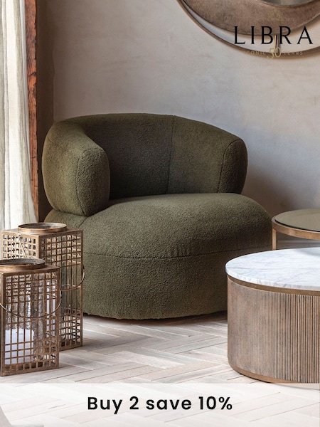 Libra Green Luna Occasional Boucle Chair (E71520) | £1,000
