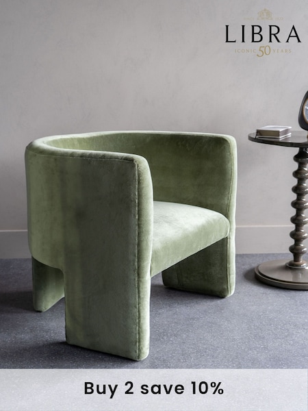 Libra Green Velvet Tri-Leg Chair (E71523) | £700