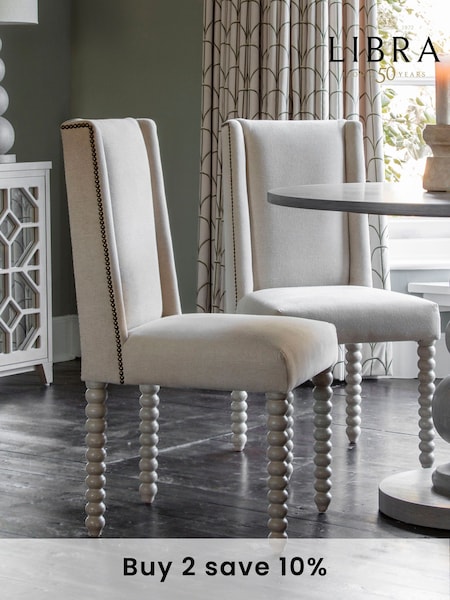 Libra Natural Barnabus Upholstered Dining Chair (E71530) | £450