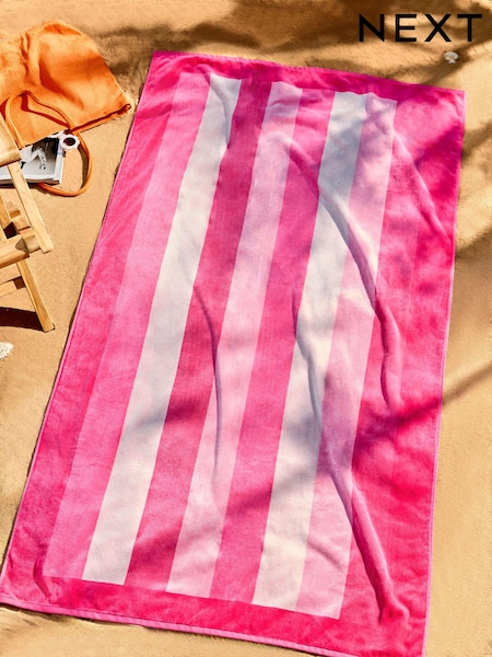 Pink XL 100% Cotton Beach Towel (E71575) | £20