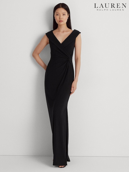 Lauren Ralph Lauren Leonidas V Neck Rouched Jersey Gown Dress (E71673) | £259