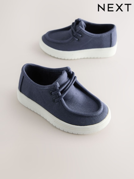 Navy Canvas Boat Shoes (E72035) | £20 - £22