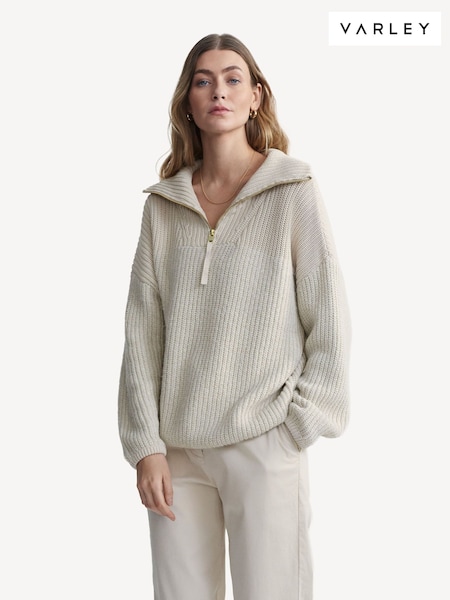 Varley Fog Willard Half Zip Knit 2.4 Jumper (E72260) | £140