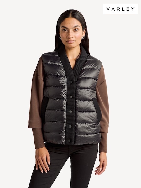 Varley Black Colwyn Combo Boxy Gilet (E72267) | £160