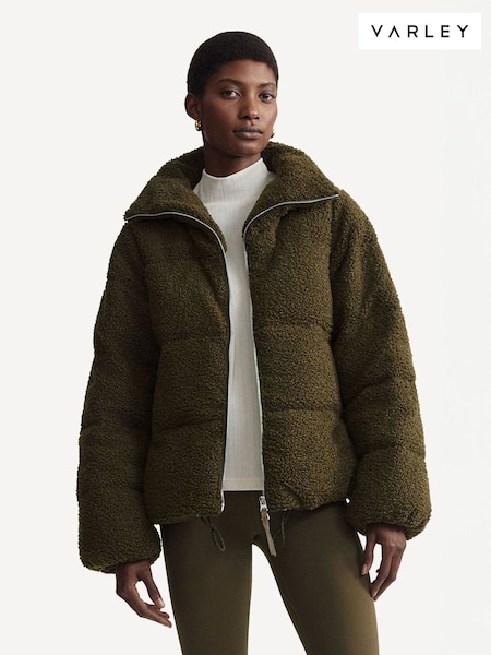Varley Green Wilkins Sherpa Puffer Jacket (E72271) | £100