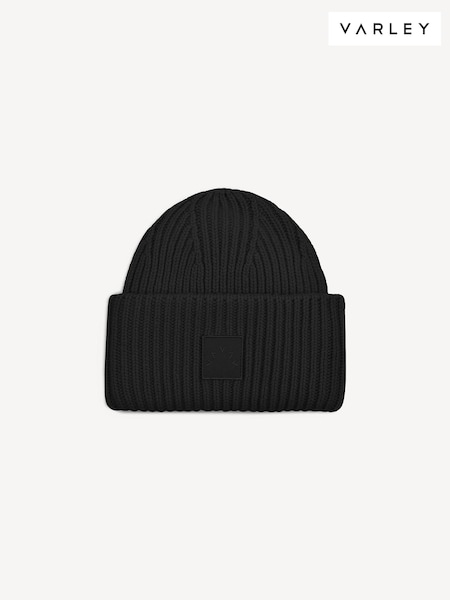 Varley Black Cresta Rib Beanie (E72282) | £50