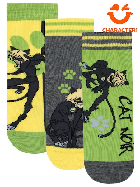 Character Green Miraculous 100% Cotton Socks 3 Pack (E72581) | £6.50