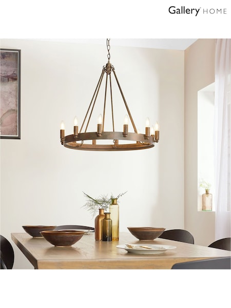 Gallery Home Brown Alliance 12 Light Pendant Ceiling Light (E72624) | £330
