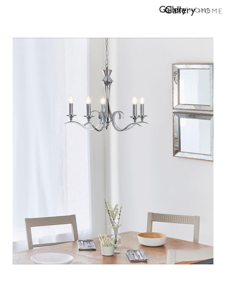 Gallery Home Black/White Davenport 5 Pendant Ceiling Light (E72632) | £204