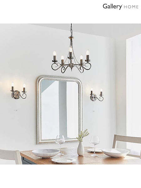 Gallery Home Antique Silver Scotia 5 Light Pendant Ceiling Light (E72633) | £102