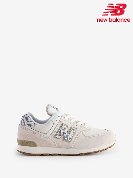 New Balance Cream Girls 574 Trainers (E72641) | £68