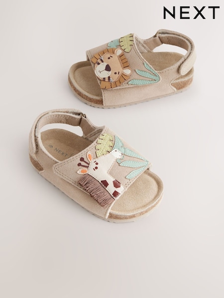 Neutral Safari Standard Fit (F) Touch Fastening Corkbed Sandals (E72678) | £20 - £22