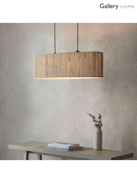 Gallery Home Natural 2 Light Kimball Pendant Ceiling Light (E72715) | £98