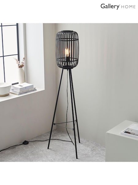 Gallery Home Black Bamboo Imperial Floor Light (E72725) | £94