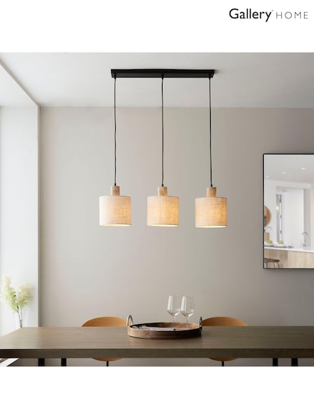 Gallery Home Black Crete 3 Pendant Ceiling Light (E72727) | £108