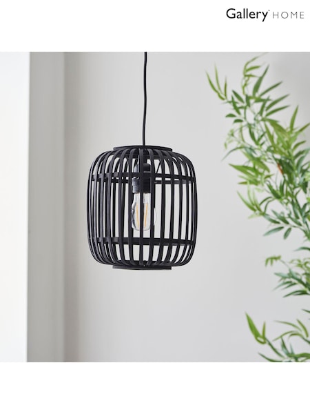Gallery Home Black Bamboo Imperial 1 Light Pendant Ceiling Light (E72745) | £42