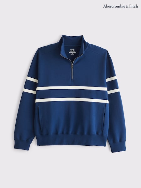 Blue - Regular Abercrombie & Fitch Knit Sweatshirt