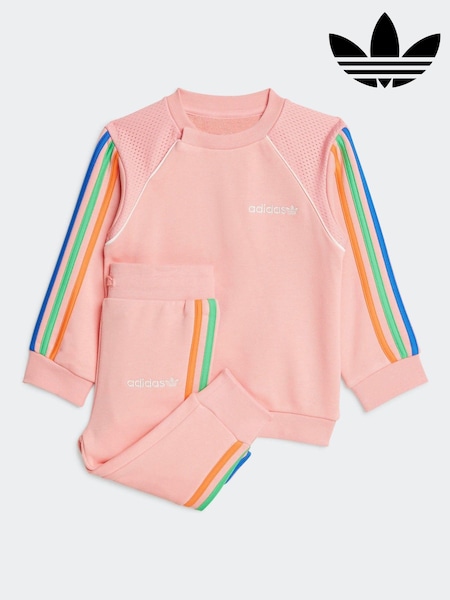 adidas Originals Pink Infant Rainbow Tracksuit (E73155) | £35