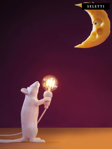 Seletti White Standing Mouse Resin Table Lamp (E73303) | £76