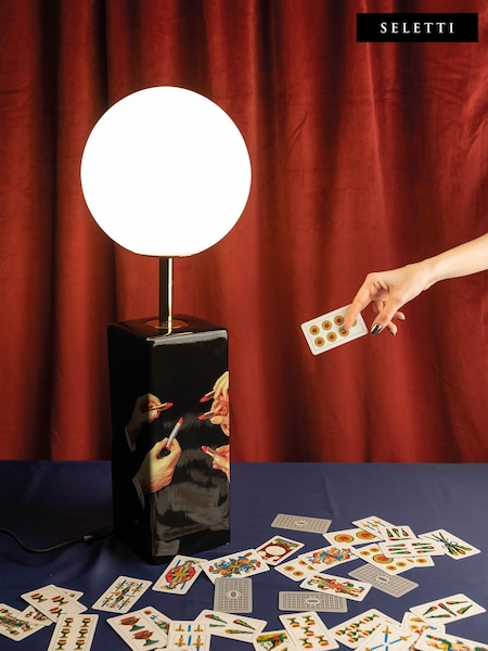Seletti Black Porcelain Toilet Paper Lipstick Table Lamp (E73309) | £310