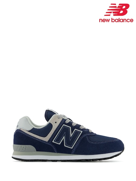 New Balance Navy Boys 574 Trainers (E73329) | £68
