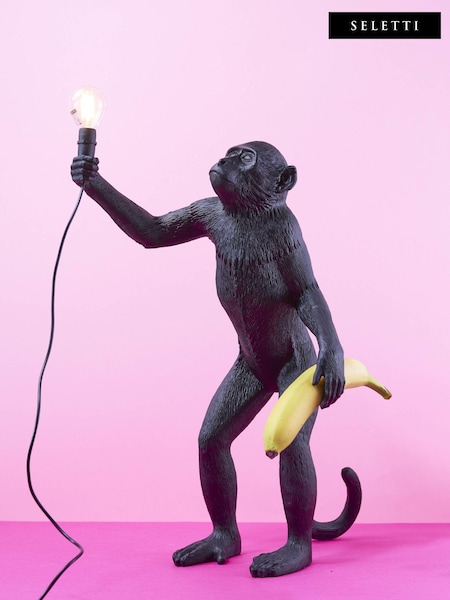 Seletti Black Standing Monkey Table Lamp (E73418) | £292