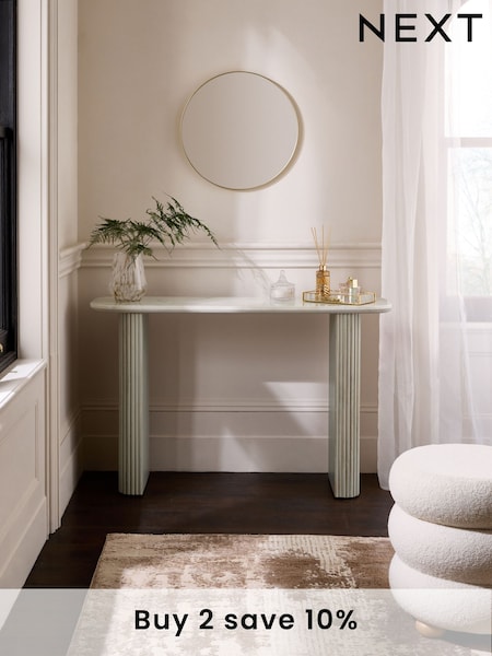 Light Grey Valencia Console Solid Mango Wood Dressing Table (E73499) | £525