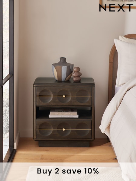 Dark Brown Eden Solid Mango Wood Bedside Table (E73506) | £399