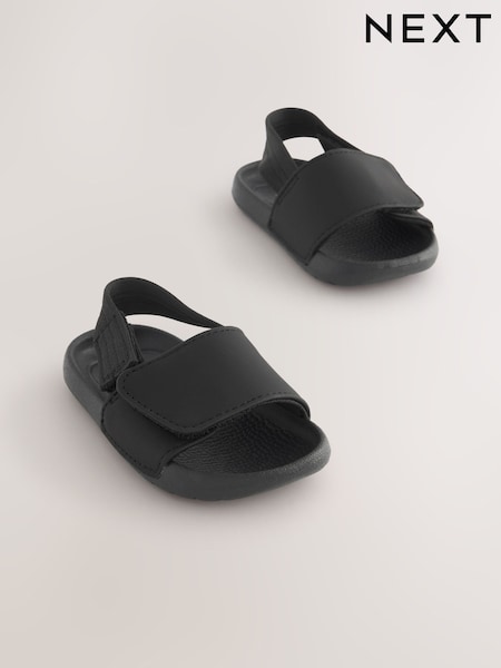 Black Baby Touch Fastening Slider Sandals (0-24mths) (E73508) | £8