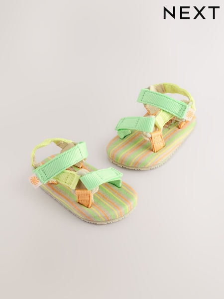 Green/Yellow Stripe Baby Trekker Sandals (0-24mths) (E73509) | £10