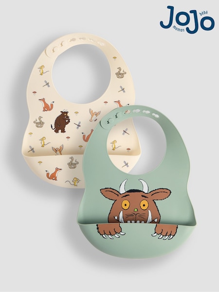 JoJo Maman Bébé The Gruffalo 2-Pack Silicone Bib Set (E73519) | £16