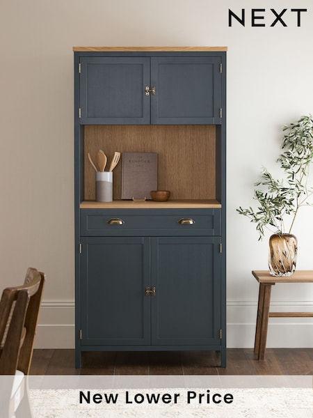 Navy Claude Oak Veneer Tall Sideboard (E73605) | £899