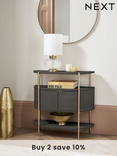 Black Evie Oak Effect Console Table (E73615) | £250