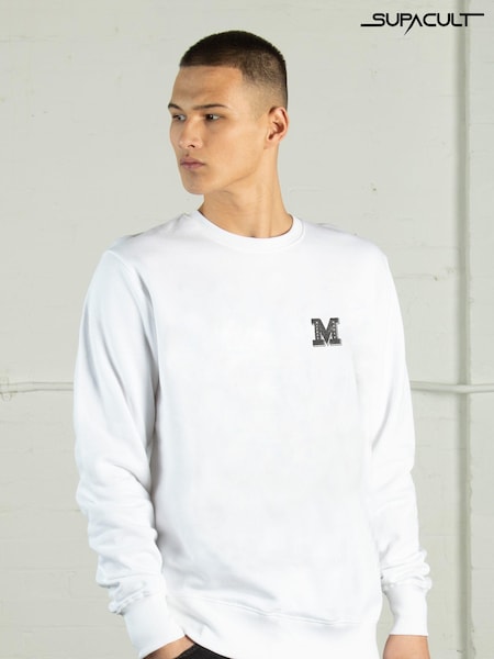 Supacult White Mickey Mouse Basketball Jump Men Sweatshirt (E73622) | £70