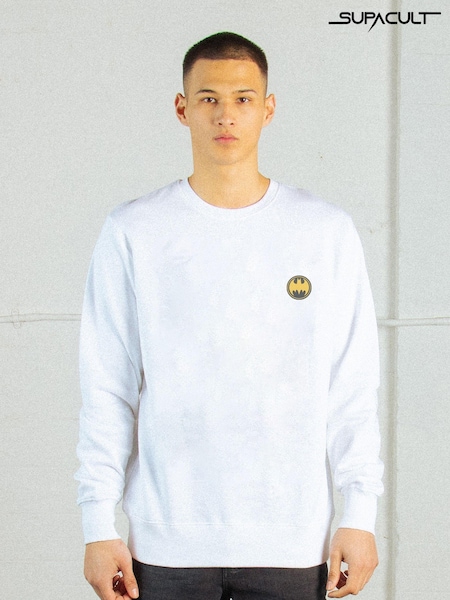 Supacult White Batman Batmobile Men Sweatshirt (E73630) | £70