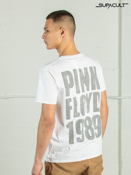 Supacult White Pink Floyd Painted Face 1989 Men Music T-Shirt (E73637) | £50