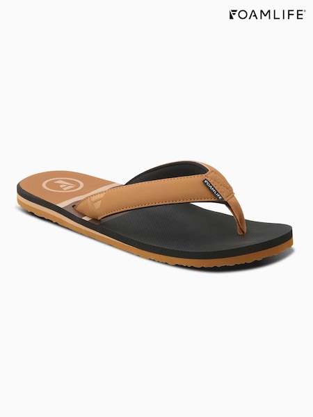 Foamlife Brown Mens Rullen-SC Flip Flops (E73704) | £30