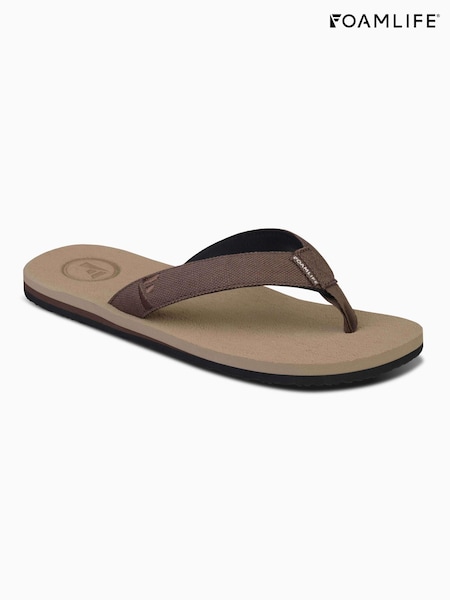 Foamlife Brown Mens Sully Flip Flops (E73710) | £35