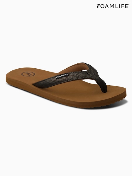 Foamlife Brown Seales Earth  Womens Flip Flops (E73721) | £38