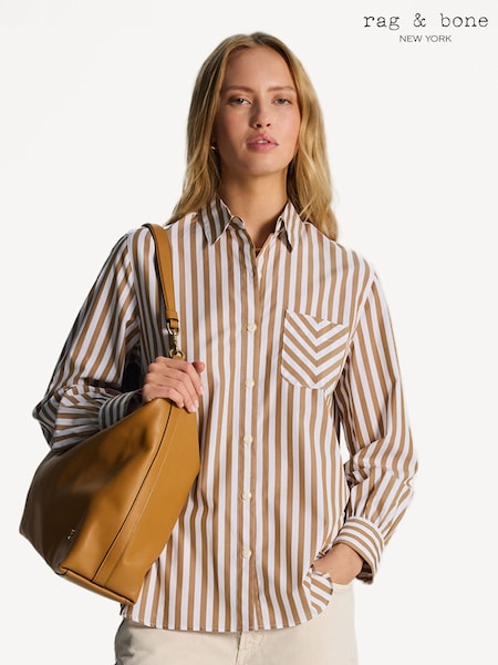 Rag & Bone Brown Maxine Button Down Shirt (E73896) | £190