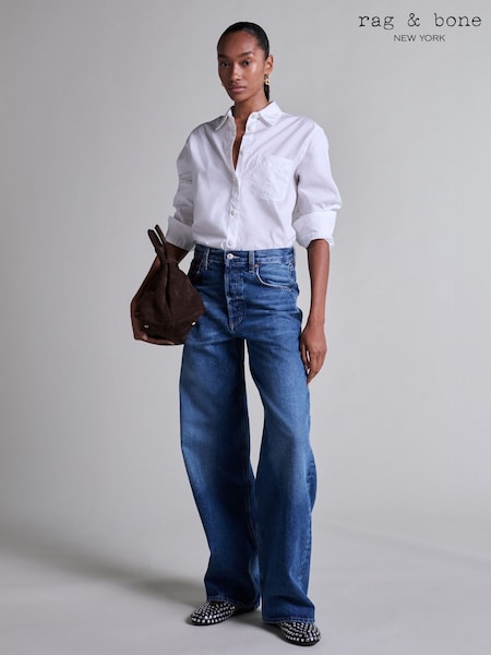 Rag & Bone White Maxine Button Down Shirt (E73903) | £190