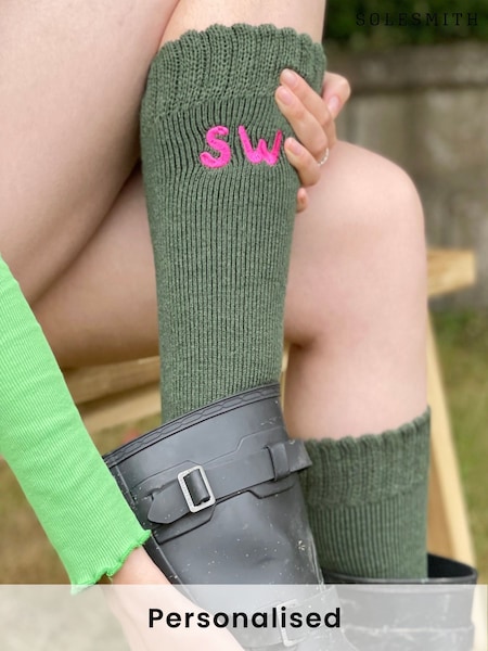 Solesmith Childrens Green Bold Festival Welly Socks (E74244) | £24
